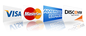 Accepted credit cards: Visa, MasterCard, AMEX, Discover